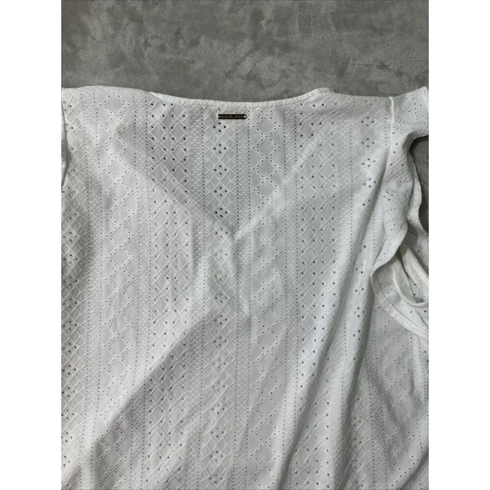 Women’s Michael Kors Blouse White V-Neck Size Xl